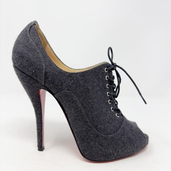 Christian Louboutin Lady Derby Flannel Ankle Boots size 37 - Picture 5 of 10